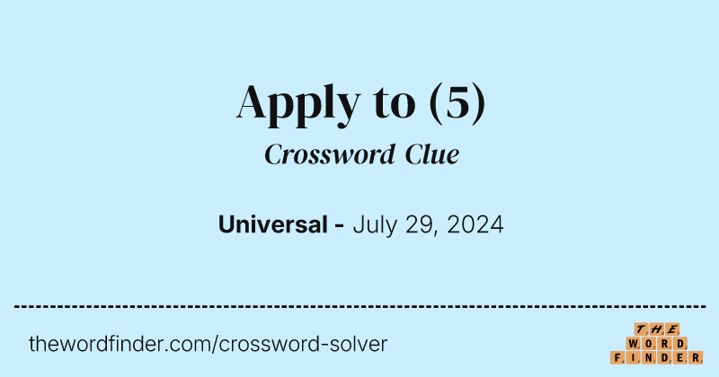 Apply to crossword clue image