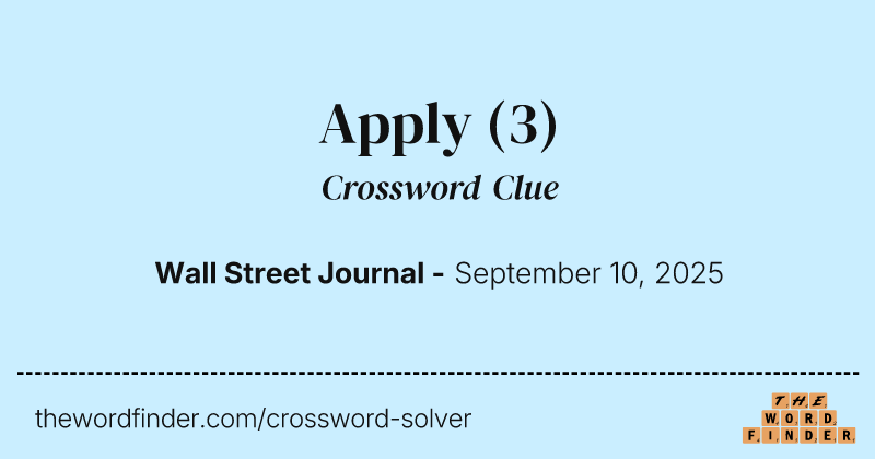 Apply crossword clue image