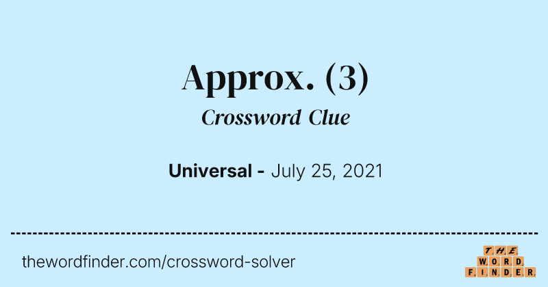 Approx. crossword clue image