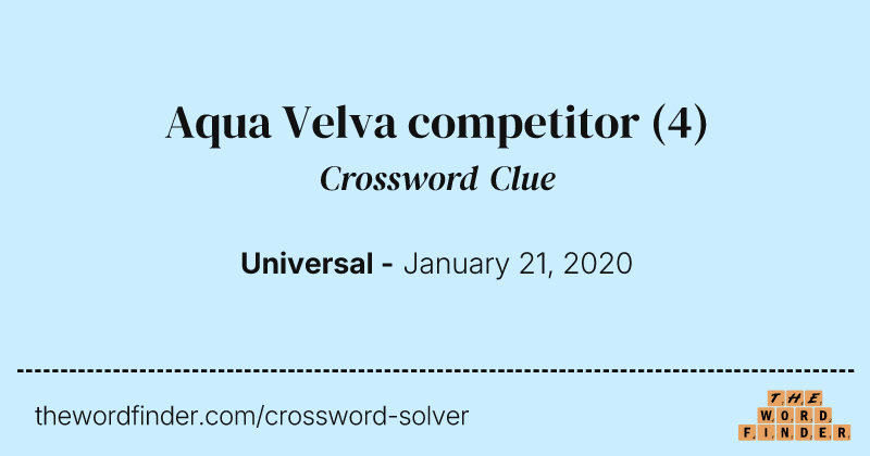 Aqua Velva competitor crossword clue image