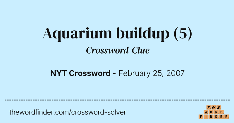 Aquarium buildup crossword clue image