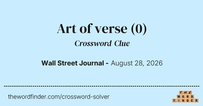 Art of verse crossword clue image