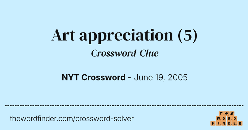 Art appreciation crossword clue image