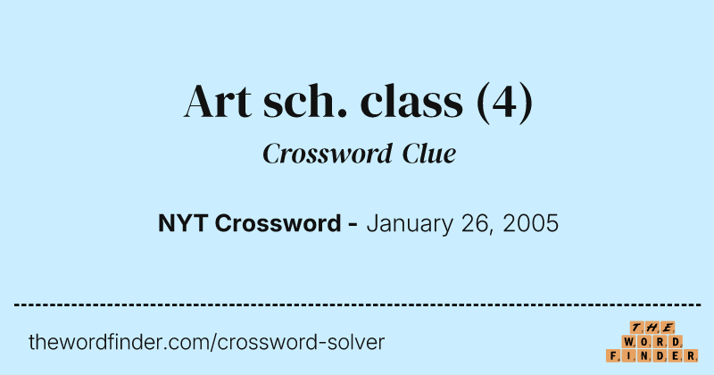 Art sch. class crossword clue image