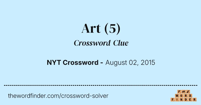 Art crossword clue image