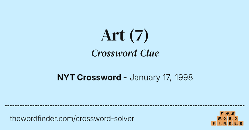 Art crossword clue image