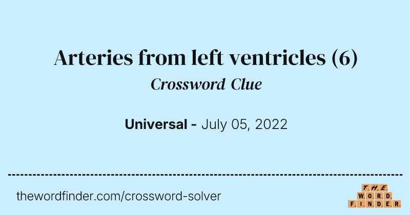 Arteries from left ventricles crossword clue image