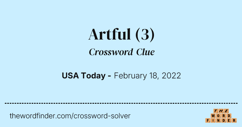 Artful crossword clue image