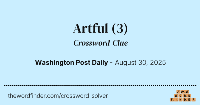 Artful crossword clue image