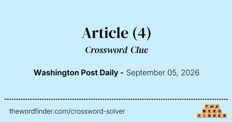 Article crossword clue image