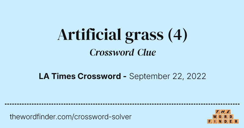 Artificial grass crossword clue image