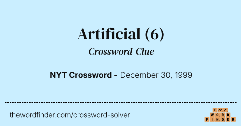 Artificial crossword clue image