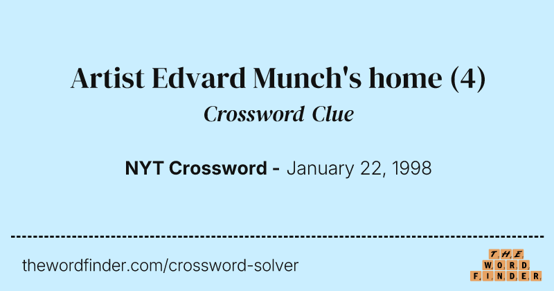 Artist Edvard Munch's home crossword clue image