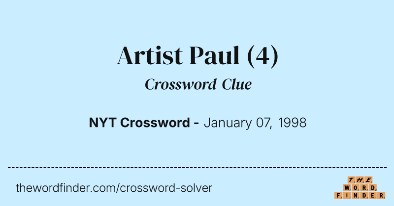 Artist Paul crossword clue image