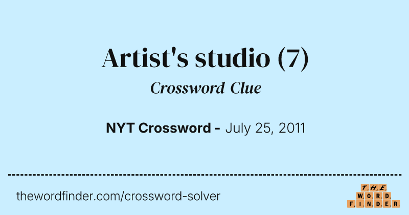 Artist's studio crossword clue image