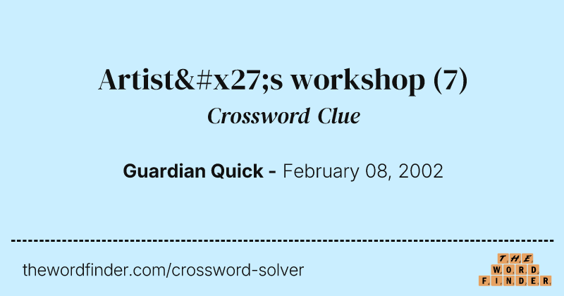 Artist's workshop crossword clue image