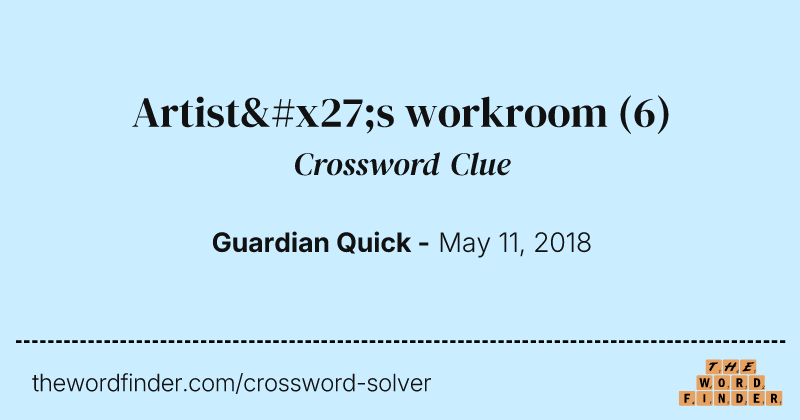 Artist's workroom crossword clue image
