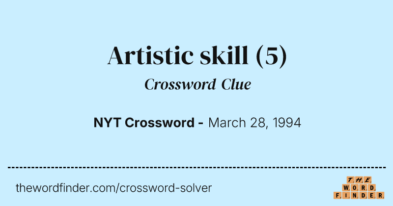 Artistic skill crossword clue image