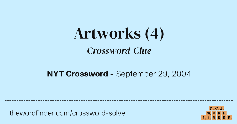 Artworks crossword clue image