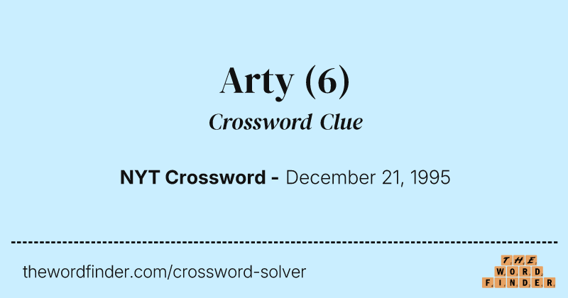 Arty crossword clue image