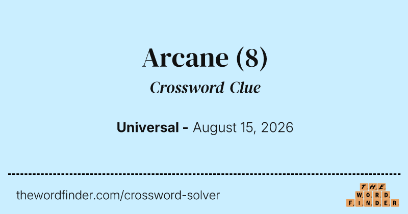 Arcane crossword clue image
