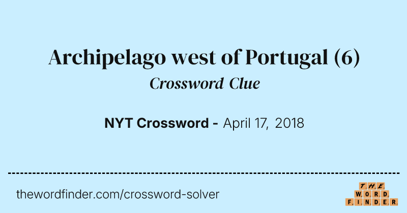 Archipelago west of Portugal crossword clue image