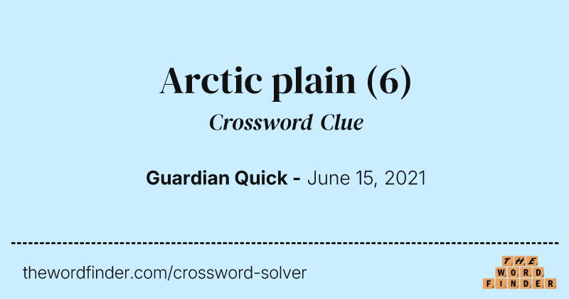 Arctic plain crossword clue image