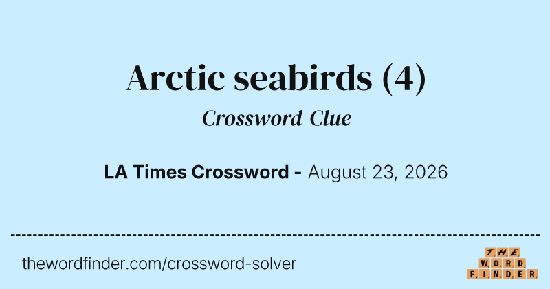 Arctic seabirds crossword clue image