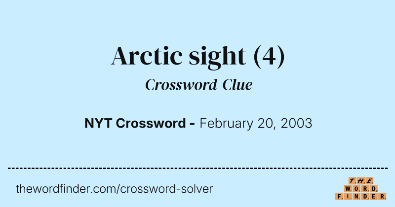 Arctic sight crossword clue image