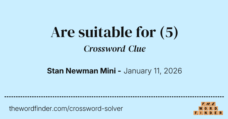 Are suitable for crossword clue image