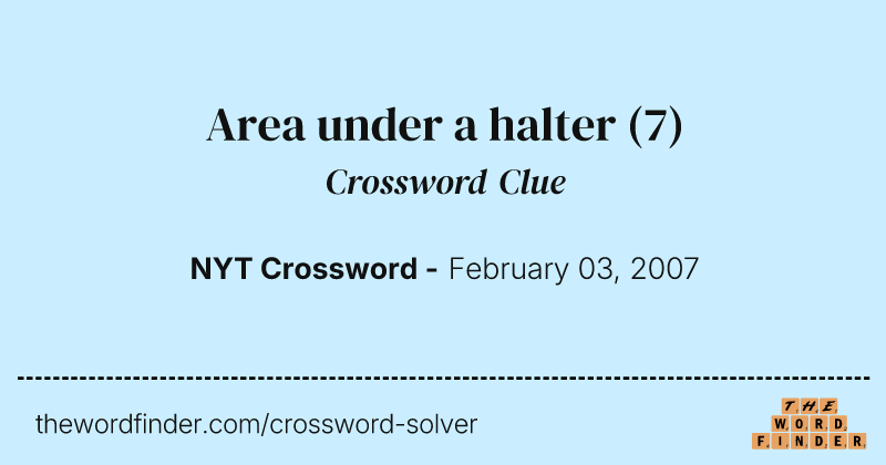 Area under a halter crossword clue image