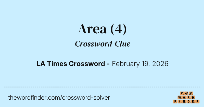 Area crossword clue image