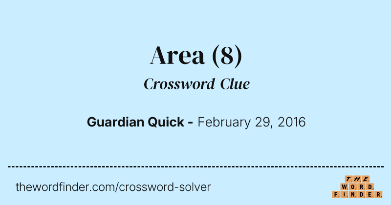 Area crossword clue image