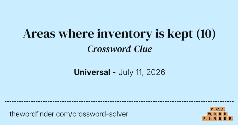 Areas where inventory is kept crossword clue image