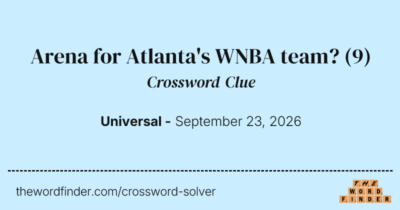 Arena for Atlanta's WNBA team? crossword clue image