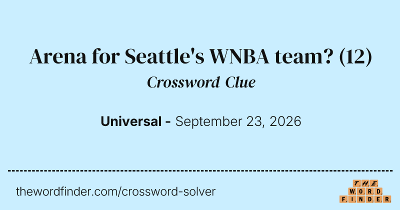 Arena for Seattle's WNBA team? crossword clue image