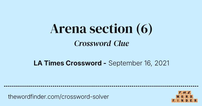 Arena section crossword clue image