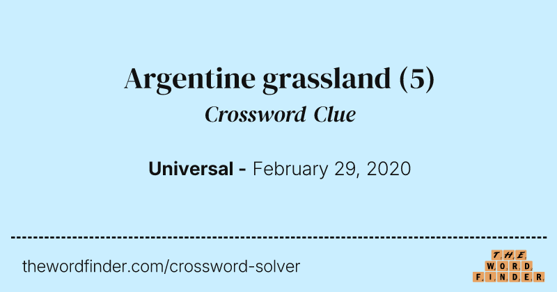 Argentine grassland crossword clue image