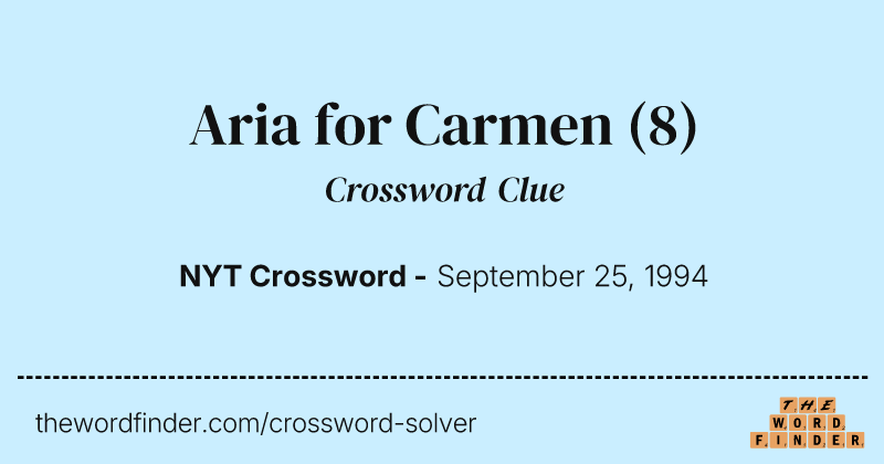 Aria for Carmen crossword clue image