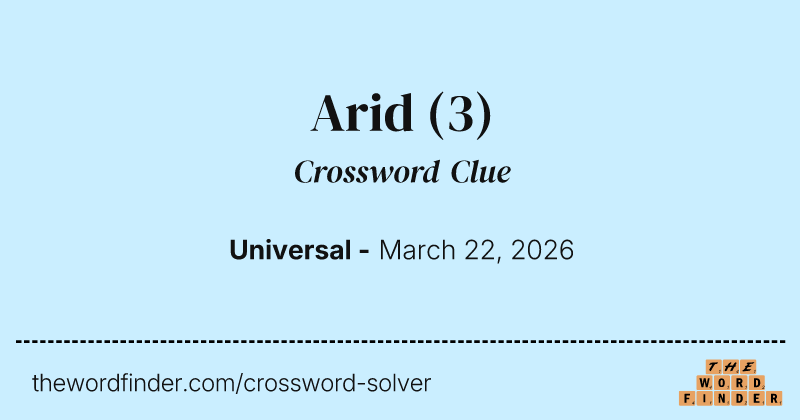 Arid crossword clue image