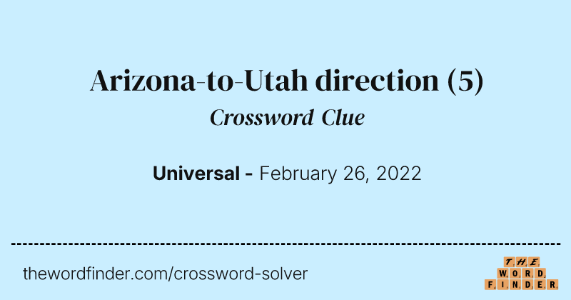 Arizona-to-Utah direction crossword clue image