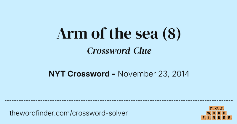 Arm of the sea crossword clue image