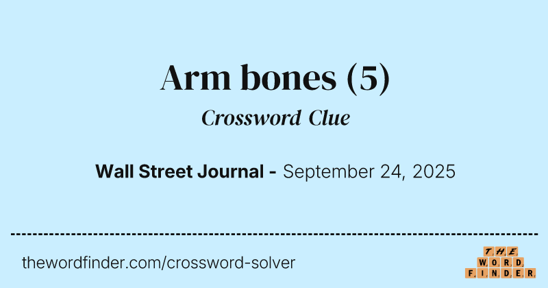 Arm bones crossword clue image