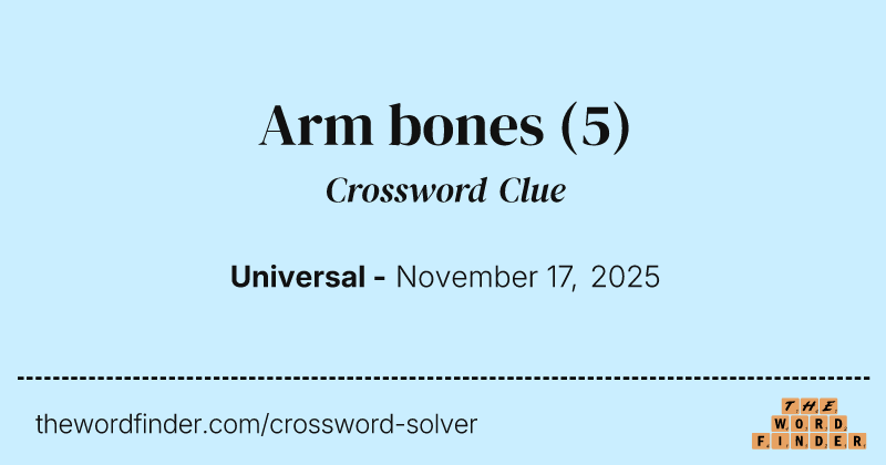 Arm bones crossword clue image
