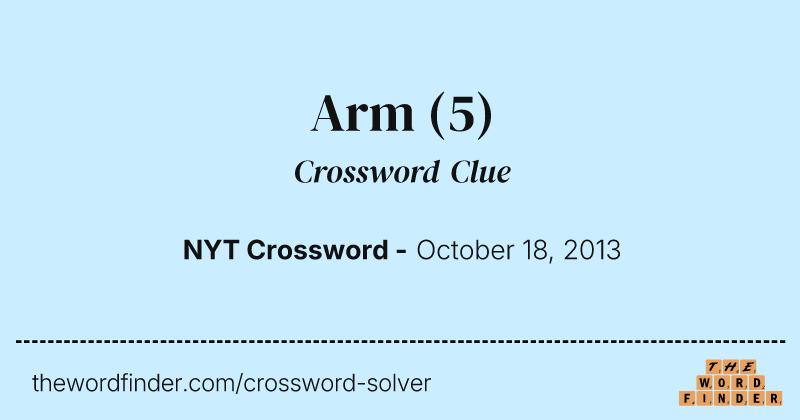 Arm crossword clue image
