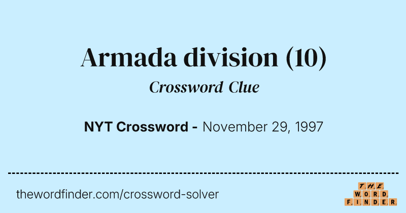 Armada division crossword clue image