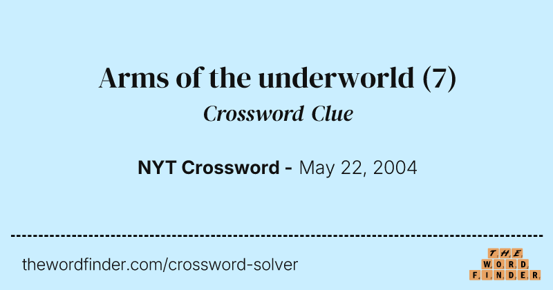 Arms of the underworld crossword clue image