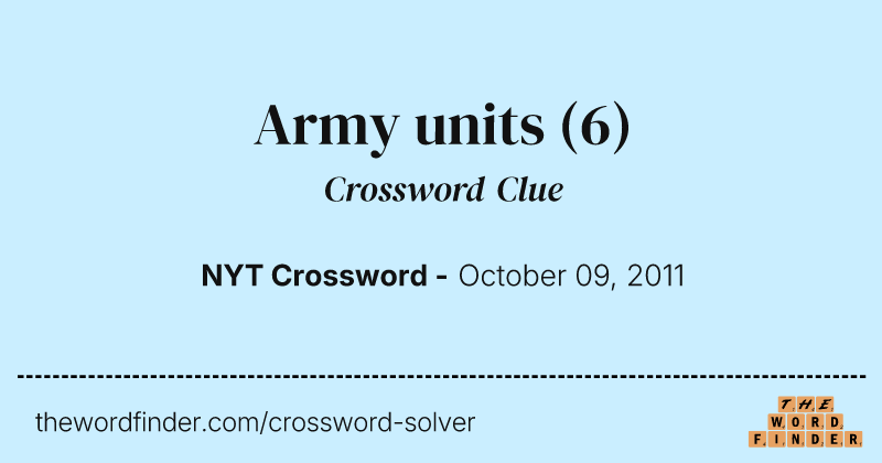 Army units crossword clue image