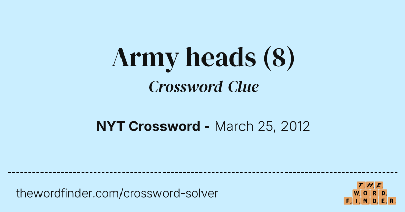 Army heads crossword clue image