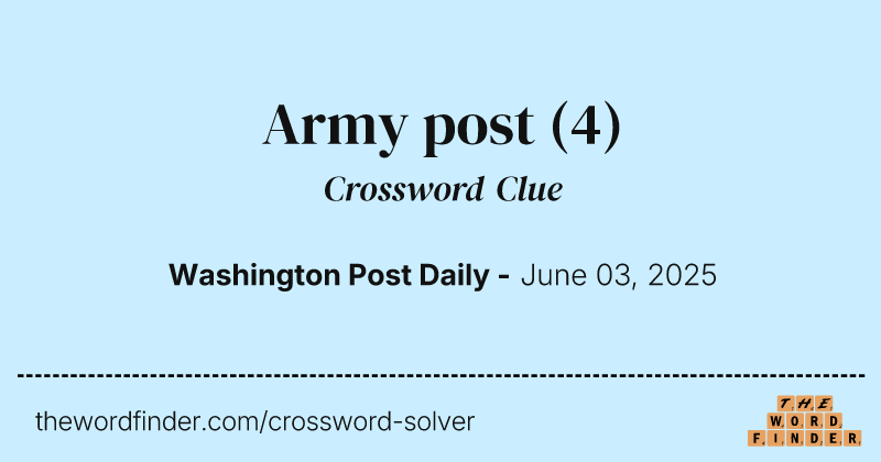 Army post crossword clue image